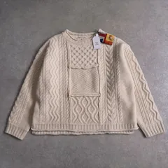 新品 定価4.9万 GRANDMA MAMA DAUGHTER 肉厚ウール ケーブル アラン ニット セーター ホワイト グランマママドーターのサムネイル