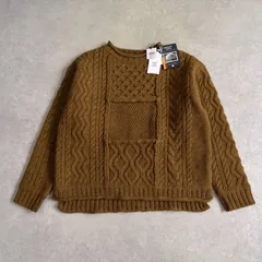 新品 定価4.9万 GRANDMA MAMA DAUGHTER 肉厚ウール ケーブル アラン ニット セーター ブラウン グランマママドーターのサムネイル