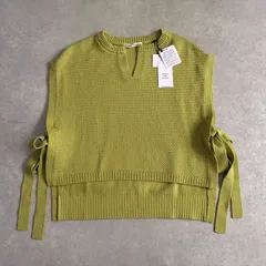 新品 定価2.4万 GRANDMA MAMA DAUGHTER サイドスリットリボン ニット ベスト グランマママドーターのサムネイル