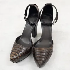 BRUNELLO CUCINELLI  ブルネロクチネリ サンダル パンプス ストラップ ハイヒール パイソン レザー ブラウン イタリア製 レディース 37 b00776のサムネイル