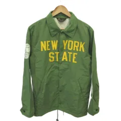 チャンピオン CHAMPION ナイロンジャケット 上着 M 緑 グリーン カーキ 長袖 シャツカラー ワッペン /YU ■GY99のサムネイル