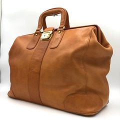 本革 ダレスバッグ ドクターズバッグ 鍵付き キャメル色 状態良い 最