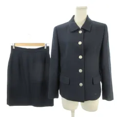 アクアスキュータム AQUASCUTUM スーツ セットアップ ジャケット スカート 9 紺 ネイビー /AH7 ■GY99のサムネイル