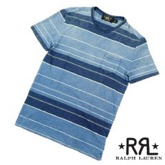 RRL ダブルアールエル ボーダーポロシャツ XS インディゴ調 ラルフ