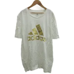 アディダス adidas Tシャツ カットソー 2XO 白 ホワイト 半袖 ロゴプリント /MD ■ECB001