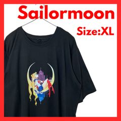 [미품] 미소녀 전사 세일러 문 T 셔츠 애니메이션 T 블랙 XL