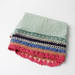 マーブルシュッド marble SUD クロシェニット切替 大判ガーゼストール ミント┃ショール【2400014990683】のサムネイル