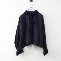 極美品✨23SS✨ネストローブ リネンレースショートブラウス 洗える 麻 紺 極美品✨23SS✨ネストローブ リネンレースショートブラウス 洗える 麻