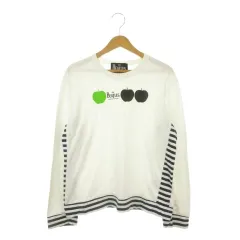 コムデギャルソン COMME des GARCONS × ザビートルズ THE BEATLES Tシャツ L 白 ホワイト 長袖 リンゴ プリント柄 ボーダー柄 /AH9 ■GY99のサムネイル