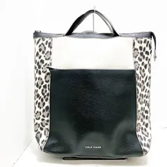 COLE HAAN(コールハーン) リュックサック - 黒×白×グレー 豹柄/3way レザー