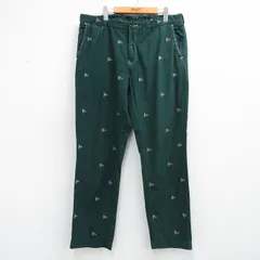 W38/古着 ラルフローレン ブランド パンツ メンズ 90年代 90s 旗 刺繍 シアサッカー コットン 緑【spe】 26may08のサムネイル