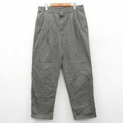 W32/古着 エルエルビーン パンツ メンズ 80年代 80s USA製 緑 内側