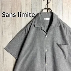 日本製 Sans limite サンリミット 半袖 オープンカラーシャツ オックスフォード グレー 2のサムネイル