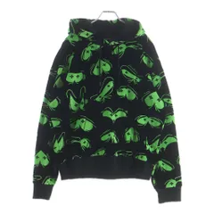LOUIS VUITTON (ルイヴィトン) 22AW LVアイズ グラフィック ベロア ベルベット プルオーバー スウェットパーカー フーディー ブラック/ライトグリーン#XL RM222 RC6 HNY88Wのサムネイル