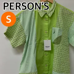 【新品】PERSON’S パーソンズ トップス 半袖 シャツ パッチワーク グリーン レディース Sサイズ 【CT2909】のサムネイル