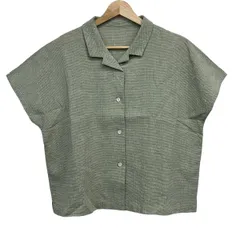 中川政七商店(ナカガワマサシチショウテン) 半袖シャツブラウス レディース美品  - グリーン×アイボリーのサムネイル