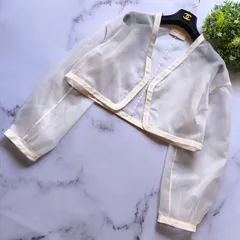 24SS イウエンマトフ オーガンジーショートジャケット シアー アイボリーのサムネイル
