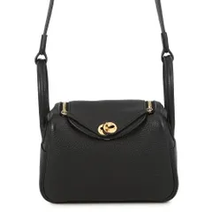 エルメス ハンドバッグ リンディ ミニ ブラック/ゴールド金具 トリヨンクレマンス W刻印 HERMES バッグ 2wayショルダーバッグ 黒のサムネイル