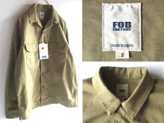 新品タグ付 2026SS LOOK使用 FOB FACTORY FOBファクトリー F3515 OPEN COLLAR SHIRT バットダイポプリン オープンカラーシャツ 2/M カーキのサムネイル