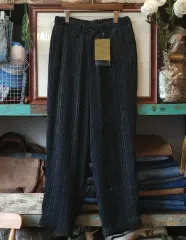 YOHJI YAMAMOTO ヨウジヤマモト プールオム ストライプ ワイド リネン パンツ 3のサムネイル