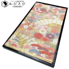H-857 袋帯 正絹 六通 金糸 唐織 松 華模様 紗綾形 - メルカリ
