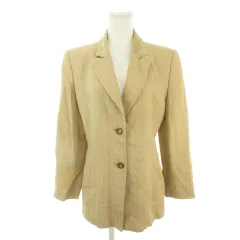 トラサルディ TRUSSARDI ジャケット テーラード シングル 背抜き ストライプ柄 42 ベージュ /AH41 ■ECC004のサムネイル