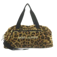 サンローラン パリ SAINT LAURENT PARIS NUXX ヌックス レオパードダッフルバッグ 2WAY ハンドバッグ ショルダーバッグ コーデュロイ ヒョウ柄 ロゴ ベージュ 黒 ブラック /BB ■OH ■SHのサムネイル
