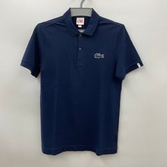 ラコステ LACOSTE トリコロール ポロシャツ ネイビー 4 L デカワニ