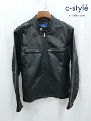 T939 [人気] ITEMS URBAN RESEARCH アイテムズ アーバンリサーチ レザーシングルライダースジャケット 40 ブラック | ★のサムネイル