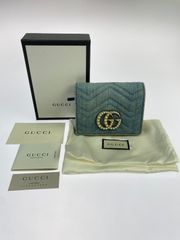 美品 GUCCI GGマーモント パール デニム ウォレット - メルカリ