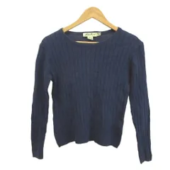 エディーバウアー EDDIE BAUER コットンニット プルオーバー セーター S/P 紺 ネイビー リブ編み ラウンドネック 長袖 /YU ■ECA005のサムネイル