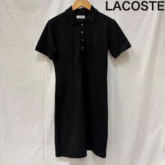 美品★ LACOSTE ラコステ 鹿の子 ポロワンピース ベルト付 黒 38 M 美品 ラコステ ポロシャツ ワンピース 鹿の子 黒ワニ 黒 38 M - メルカリ