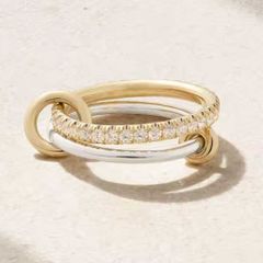 コンビネーションバンドダブルリング　2連リング　925スターリングシルバー  925Sterling Silver Combination Band Double Finger Ring albacc5