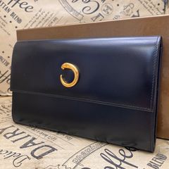 カルティエ パンテール ドゥ 三つ折財布 ブラック レザー ゴールド金具