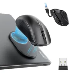 ESR MagMouse ワイヤレスマウス 静音 即戦マウス 持ち運び ノートパソコン用Bluetoothマウス 内蔵式Type-C充電ケーブル付き mag mouse 無線マウス 再利用可能な粘着シート オフィス用 モバイル Bluetooth 5.0&2.