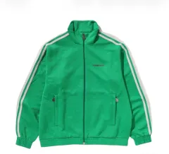A BATHING APE アベイシングエイプ ライン カモフラ ジャカード ロゴ リラックスド フィット トラック ジャケット グリーンのサムネイル