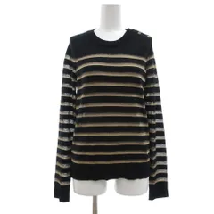 ザディグ エ ヴォルテール ZADIG & VOLTAIRE ニット セーター ウール XS 黒 ブラック ボーダー柄 長袖 肩ボタン /ML ■GY62のサムネイル