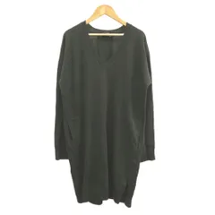 ヴィンス VINCE ニットワンピース ウール XS 深緑 ディープグリーン Vネック 長袖 サイドポケット /NP ■GY57のサムネイル