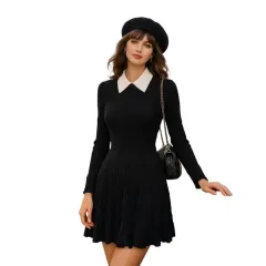 1 SANDRO サンドロ ケーブル編み Aライン ニット ONE PIECEのサムネイル