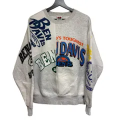 ベンデイビス BEN DAVIS クルーネック スウェット トレーナー パッチワーク クレイジーパターン 裏起毛 M 灰 グレー /MZ ■GY99のサムネイル