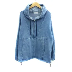 カンゴール KANGOL パーカー プルオーバー 長袖 デニム風 M 青 ブルー /HO29■ECA004のサムネイル