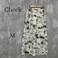 【Cheek】ロングスカート Mサイズ マルチカラー 総柄 絞り染め風 タイダイ風 ウエストゴム 裏地付き きれいめ カジュアル フェミニン 春夏秋 おしゃれ レディース ボトムス 大人可愛い 上品のサムネイル