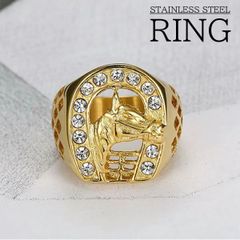 22号24号】馬蹄リング 925 USA ゴールド メンズ レディース - メルカリ