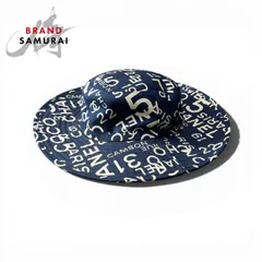 CHANEL シャネル 2002 By Sea Logo Coco Mark Bucket Hat ネイビー コットン ハット レディース A3-00054【中古】のサムネイル