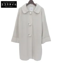 LANVIN en Bleu　ランバンオンブルー　ライトベージュ クルミボタン ラウンドカラー コート レディース 36　36のサムネイル