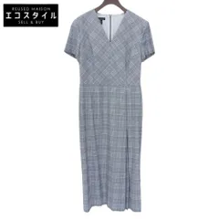 ESCADA　エスカーダ　チェック Vネック ワンピース レディース グレー×ブルー 36 5033846　36のサムネイル