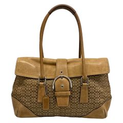 極美品 COACH トートバッグ ソーホー ミニシグネチャー ブラウン 6821 極美品 COACH トートバッグ ソーホー ミニシグネチャー ブラウン 6821