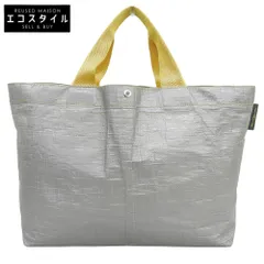 Herve Chapelier　エルベシャプリエ　美品 ポリエチレン マルシェバッグM トートバッグ レディース グリ×ジョーヌ 2012PP 26SS