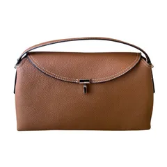 【美品】 La sol ラソル 2WAYバック ハンドバッグ　ショルダー付き　ブラウン レザー 牛革 タグ付き 定価税込29,700円【C474】
