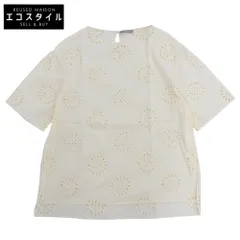 theory luxe　セオリーリュクス　新品同様 MOSA SIMPKE FLR EYELET コットン 半袖トップス レディース アイボリー 38 03-0108230　38のサムネイル